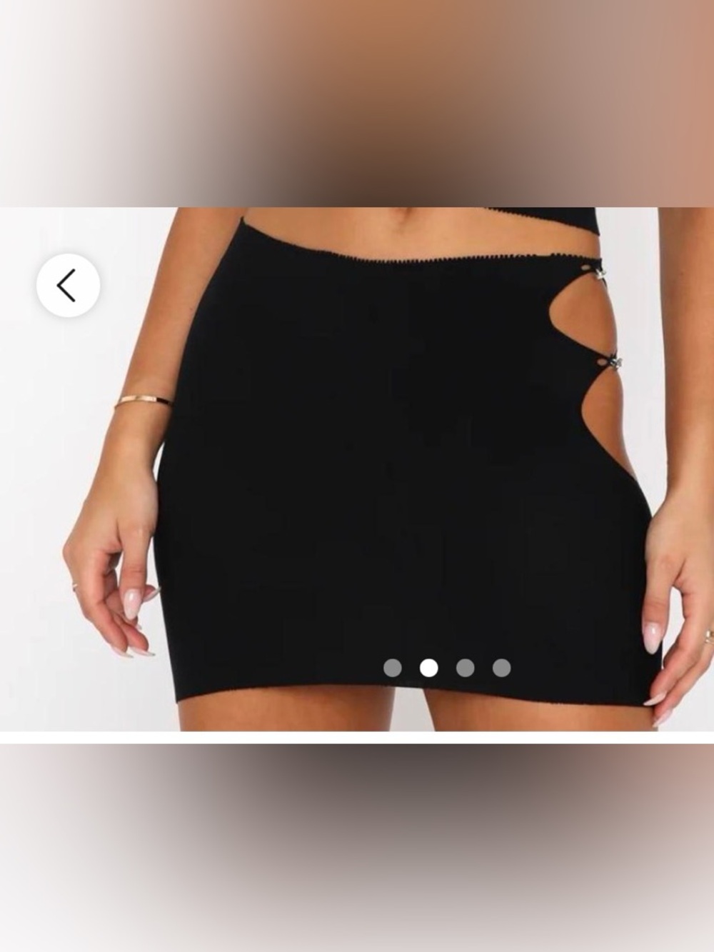 White Fox Boutique Black Cutout Mini Skirt